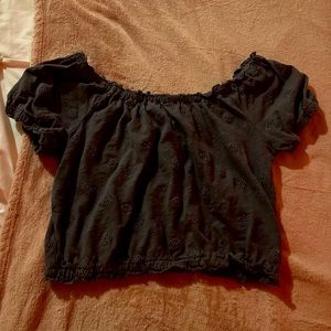 Crop off the shoulder tee